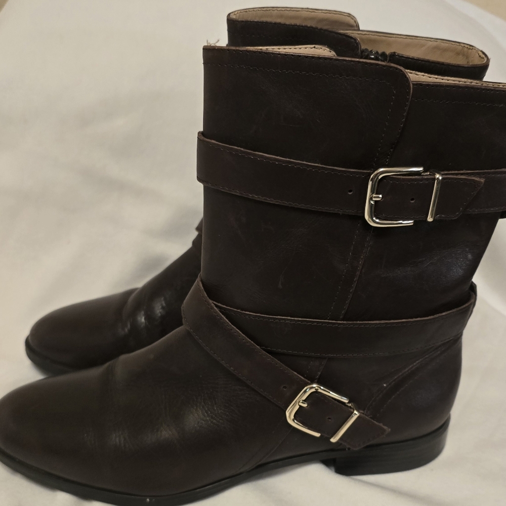 Alfani Tennessee Brown Leather Boots Size 10